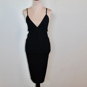 Forever21 Black Lace Back Midi Dress Size Small